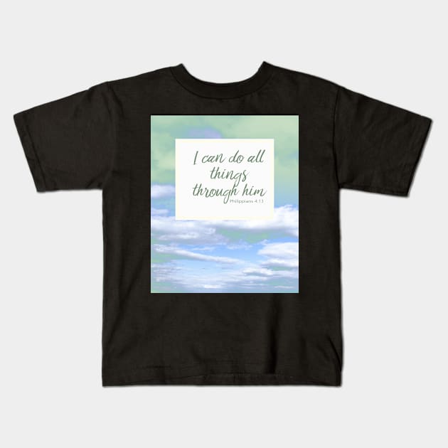 Inspirational Religious Quotes Kids T-Shirt by 3QuartersToday